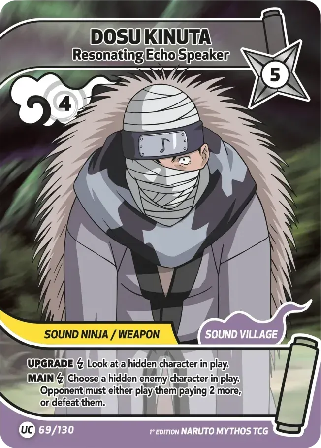 Dosu Kinuta - Haut-parleur à Écho Résonant — Konoha Shidō — Naruto Mythos TCG