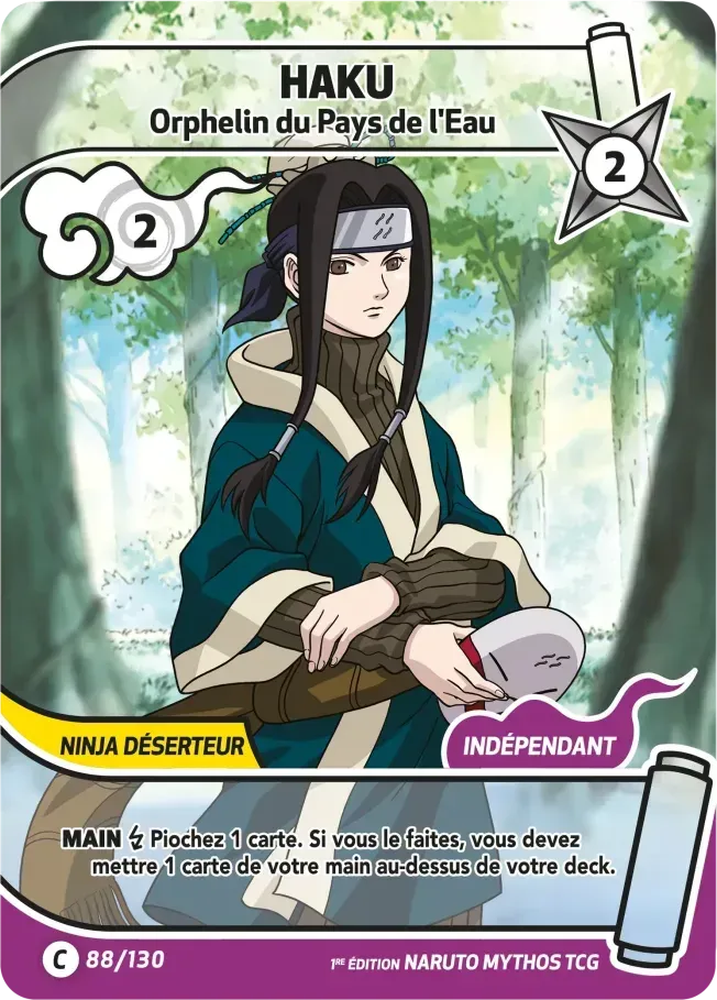 Haku - Orphelin du Pays de l'Eau — Konoha Shidō — Naruto Mythos TCG