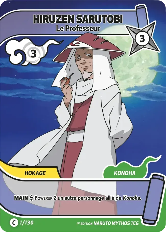 Hiruzen Sarutobi - Le Professeur — Konoha Shidō — Naruto Mythos TCG