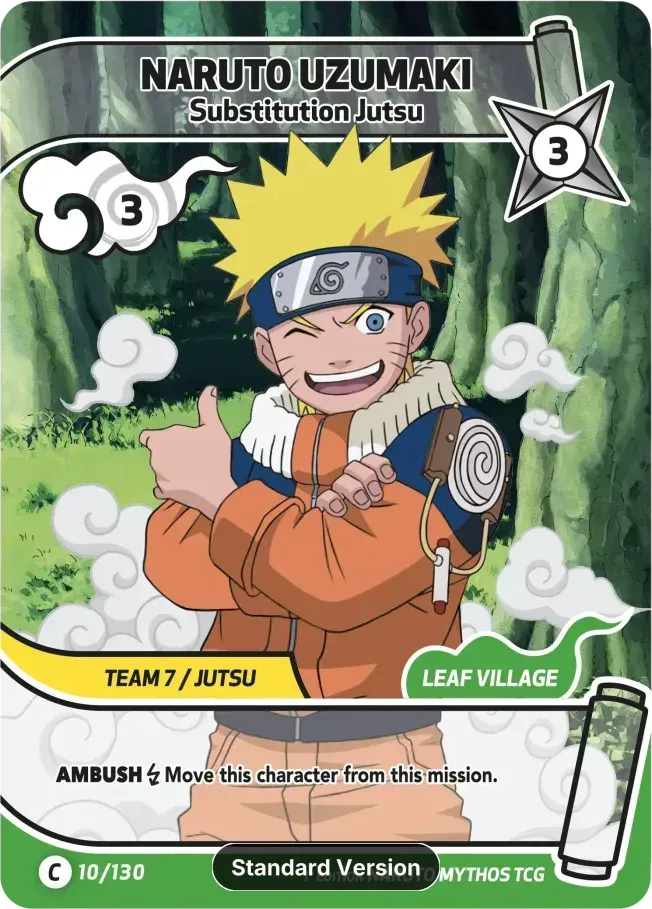 Naruto Uzumaki - Substitution Jutsu — Konoha Shidō — Naruto Mythos TCG