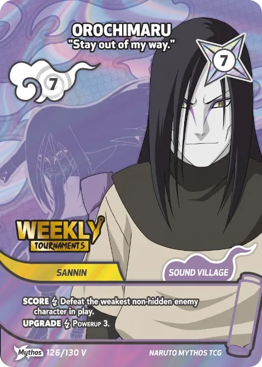Orochimaru - Ne te mets pas en travers de mon chemin. — Konoha Shidō Promos (2nd Edition) — Naruto Mythos TCG