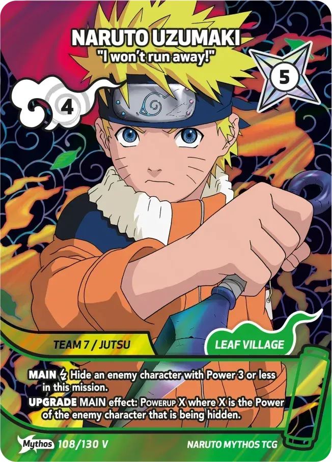 Naruto Uzumaki - I won’t run away! — Konoha Shidō Promos — Naruto Mythos TCG