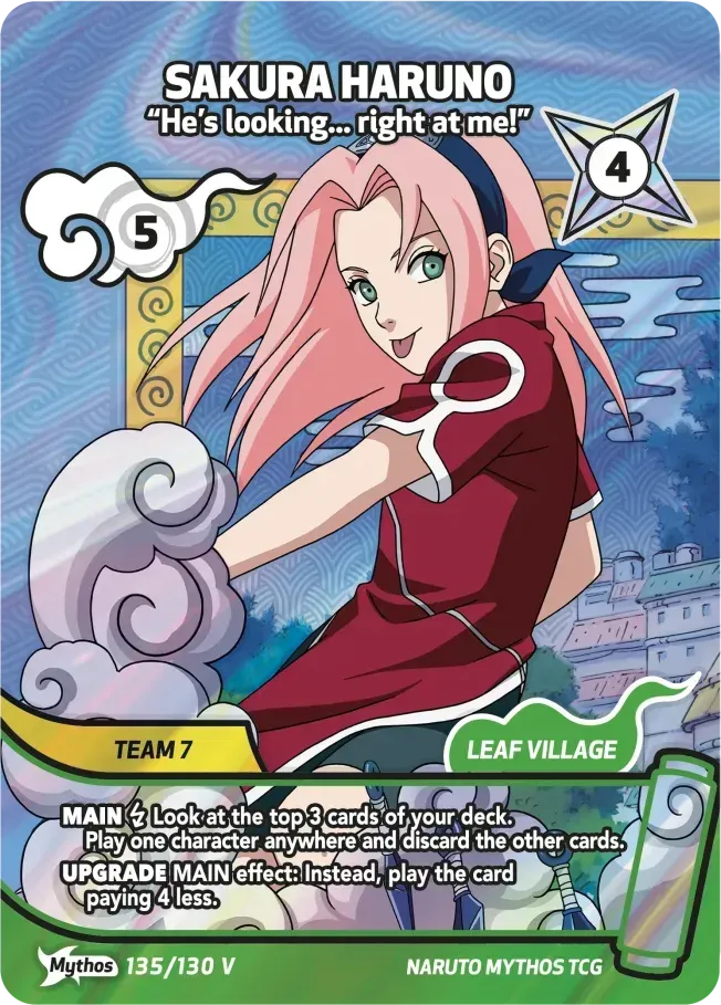 Sakura Haruno - Sasuke est en train de me regarder ! — Konoha Shidō Promos — Naruto Mythos TCG
