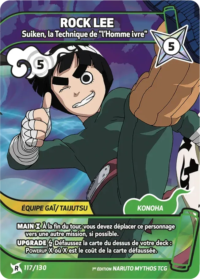 Rock Lee - Suiken, la Technique de "l’Homme Ivre" — Konoha Shidō — Naruto Mythos TCG