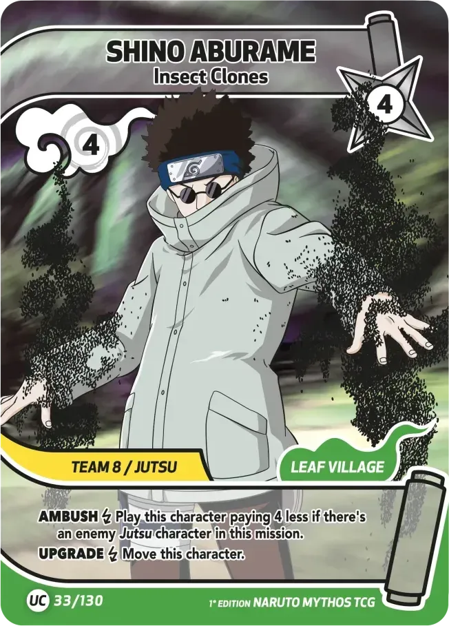 Shino Aburame - Des Clones Faits d'Insectes — Konoha Shidō — Naruto Mythos TCG
