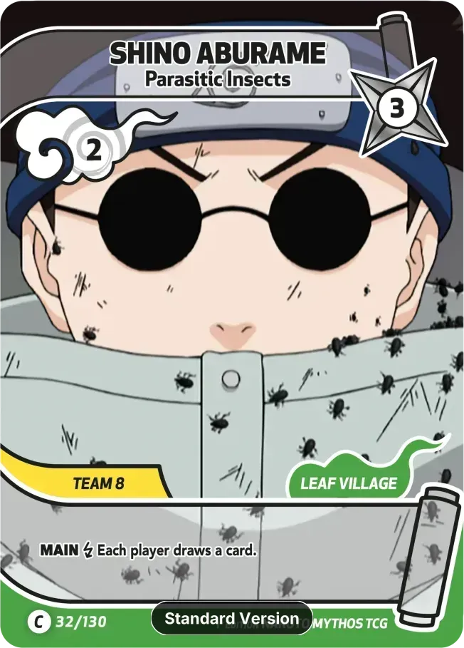 Shino Aburame - Insectes Destructeurs — Konoha Shidō — Naruto Mythos TCG