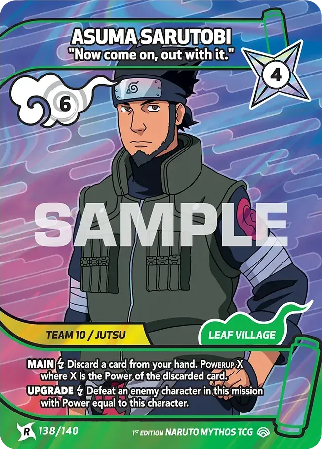 Asuma Sarutobi - "Now come on, out with it." — Shinobi Shiren — Naruto Mythos TCG