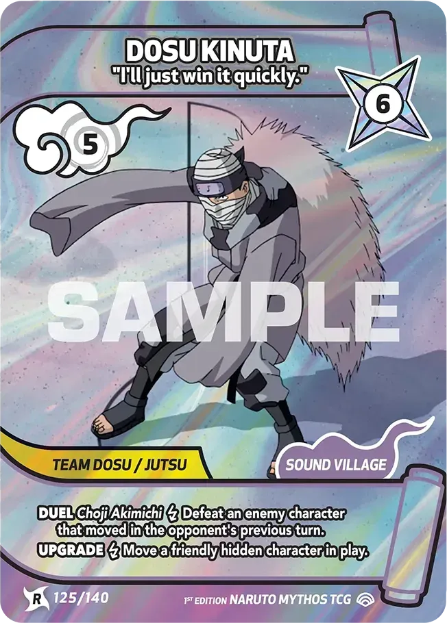Dosu Kinuta - "I'll just win it quickly." — Shinobi Shiren — Naruto Mythos TCG