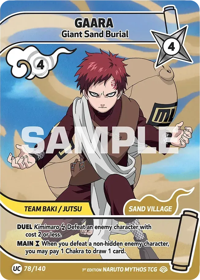Gaara - Giant Sand Burial — Shinobi Shiren — Naruto Mythos TCG