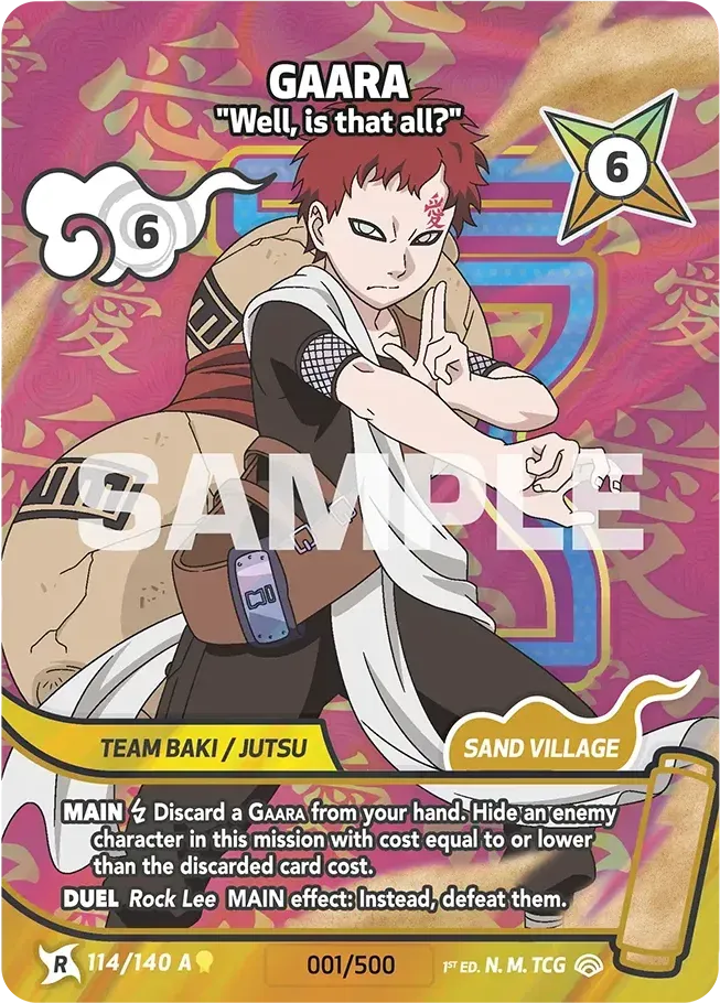 Gaara - "Well, is that all?" — Shinobi Shiren — Naruto Mythos TCG