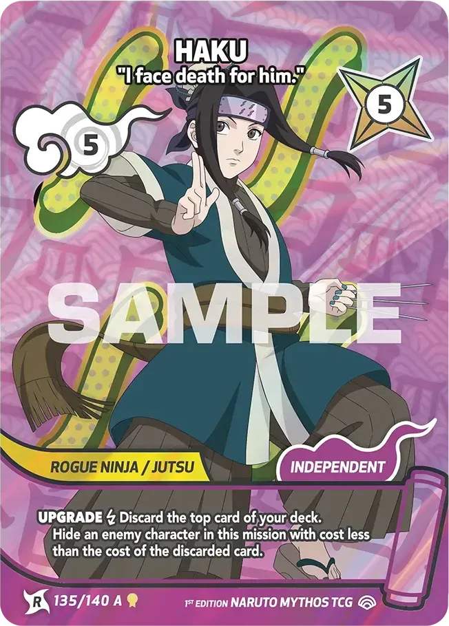 Haku - "I face death for him." — Shinobi Shiren — Naruto Mythos TCG