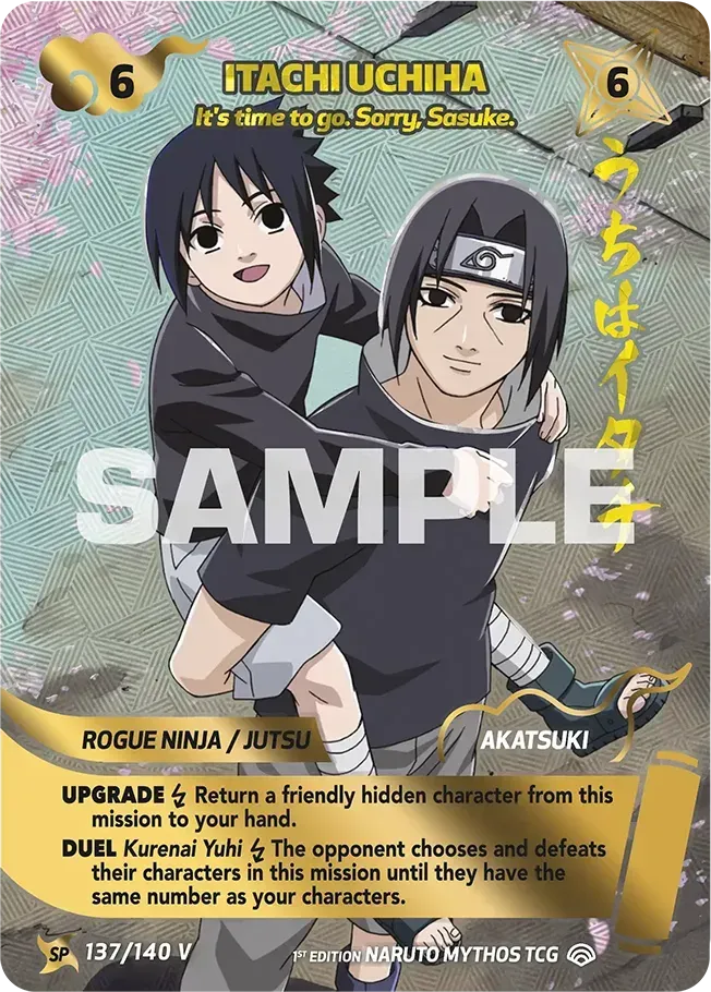 Itachi Uchiha - "It's time to go. Sorry, Sasuke." — Shinobi Shiren — Naruto Mythos TCG
