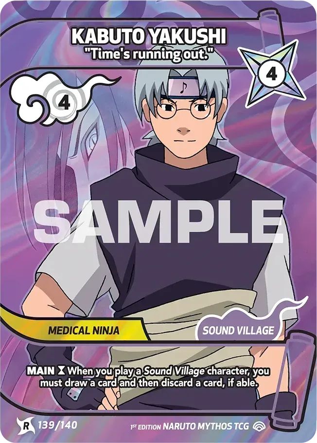 Kabuto Yakushi - "Time's running out." — Shinobi Shiren — Naruto Mythos TCG