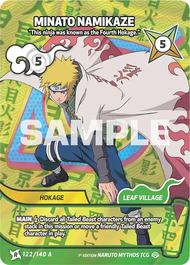 Minato Namikaze - "This ninja was known as the Fourth Hokage." — Shinobi Shiren — Naruto Mythos TCG