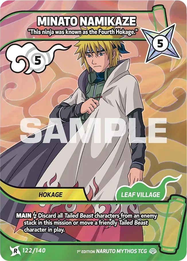 Minato Namikaze - "This ninja was known as the Fourth Hokage." — Shinobi Shiren — Naruto Mythos TCG