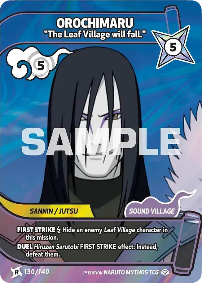 Orochimaru - "The Leaf Village will fall." from Shinobi Shiren - Naruto Mythos TCG