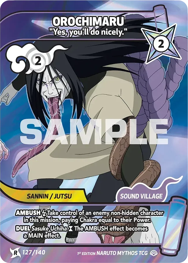 Orochimaru - "Yes, you'll do nicely." — Shinobi Shiren — Naruto Mythos TCG