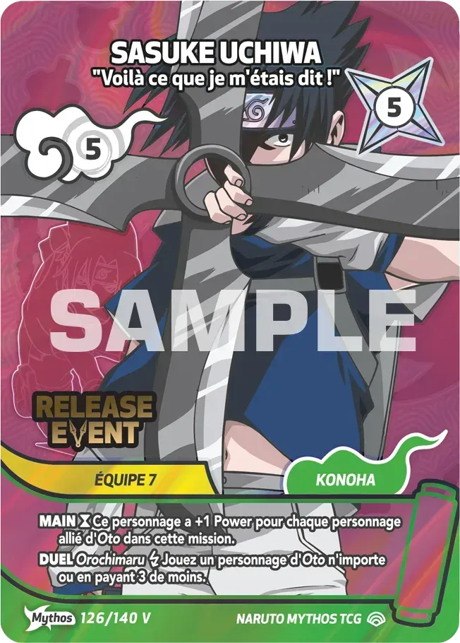 Sasuke Uchiwa - "Voilà ce que je m'étais dit!" — Shinobi Shiren Promos — Naruto Mythos TCG
