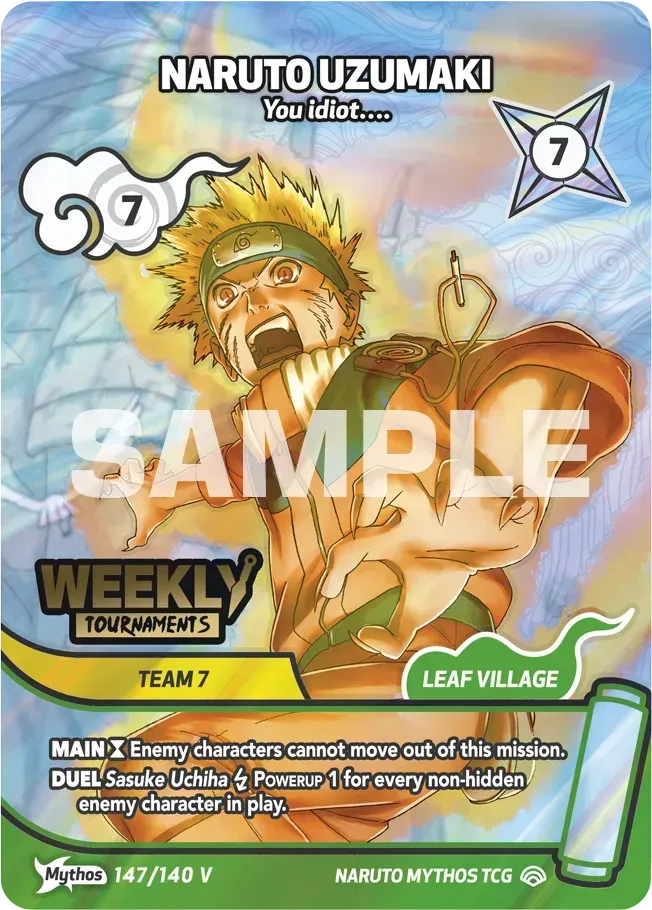 Sasuke Uchiha - "I'll be the end of you!" — Shinobi Shiren Promos — Naruto Mythos TCG
