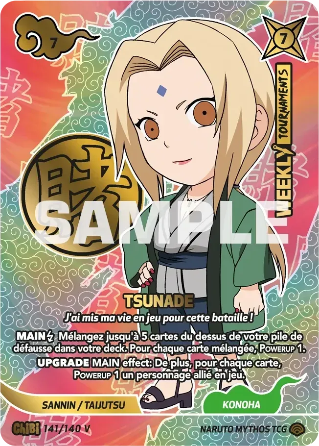 Tsunade - "This is the big one where I put my life on the line!" — Shinobi Shiren Promos — Naruto Mythos TCG