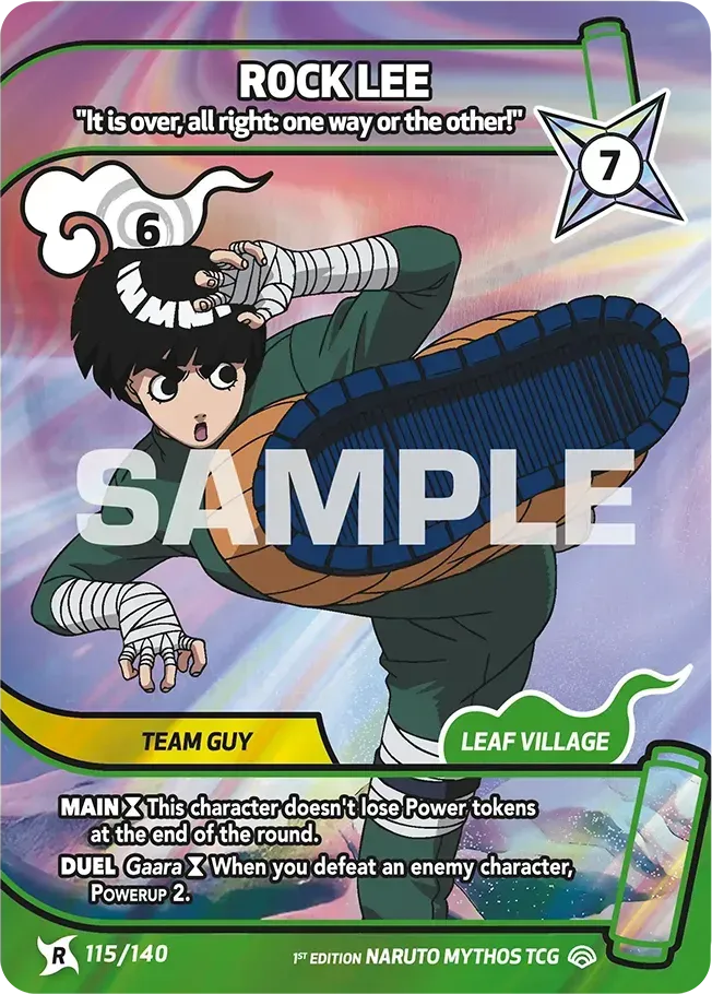 Rock Lee - "It is over, all right: one way or the other!" from Shinobi Shiren - Naruto Mythos TCG