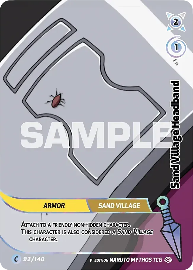 Sand Village Headband from Shinobi Shiren - Naruto Mythos TCG