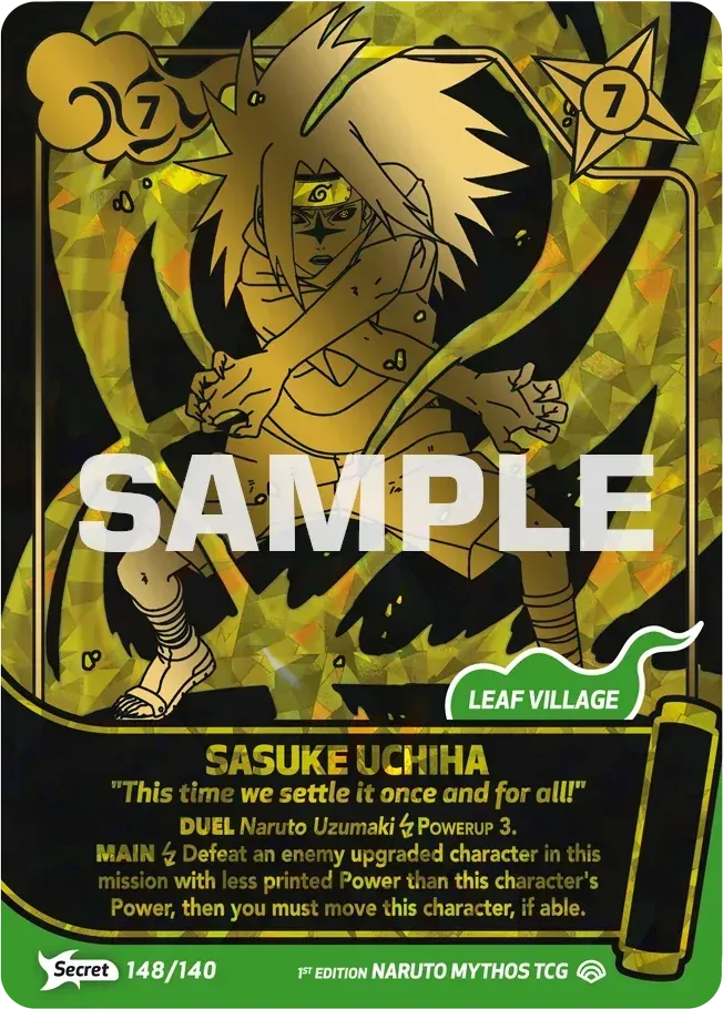 Sasuke Uchiha - "This time we settle it one and for all!" — Shinobi Shiren — Naruto Mythos TCG
