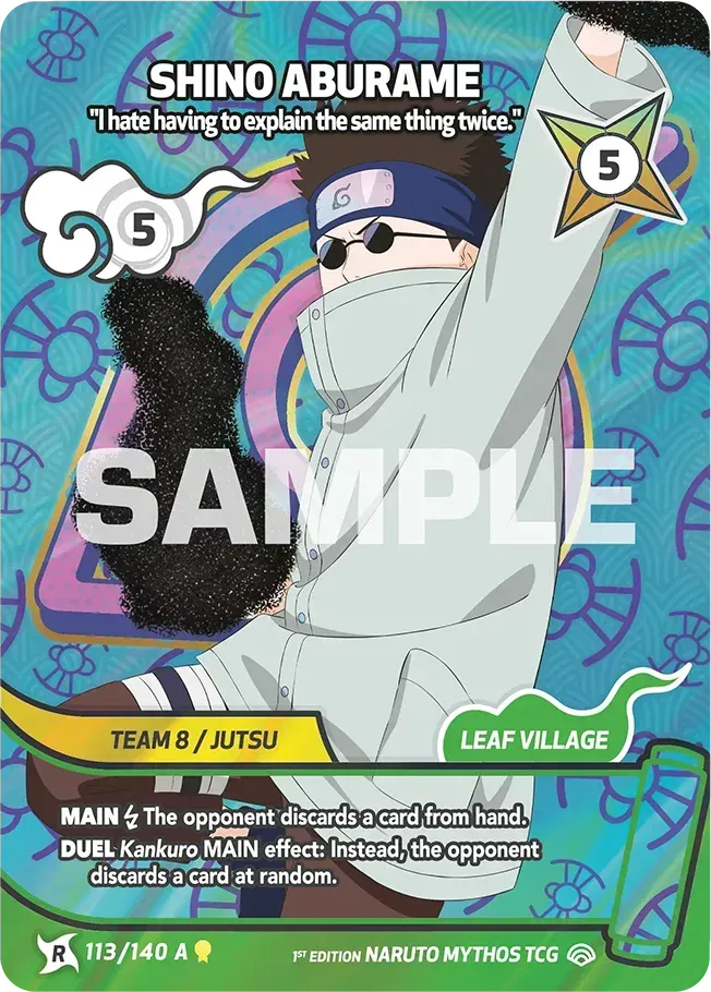 Shino Aburame - "I hate having to explain the same thing twice." — Shinobi Shiren — Naruto Mythos TCG