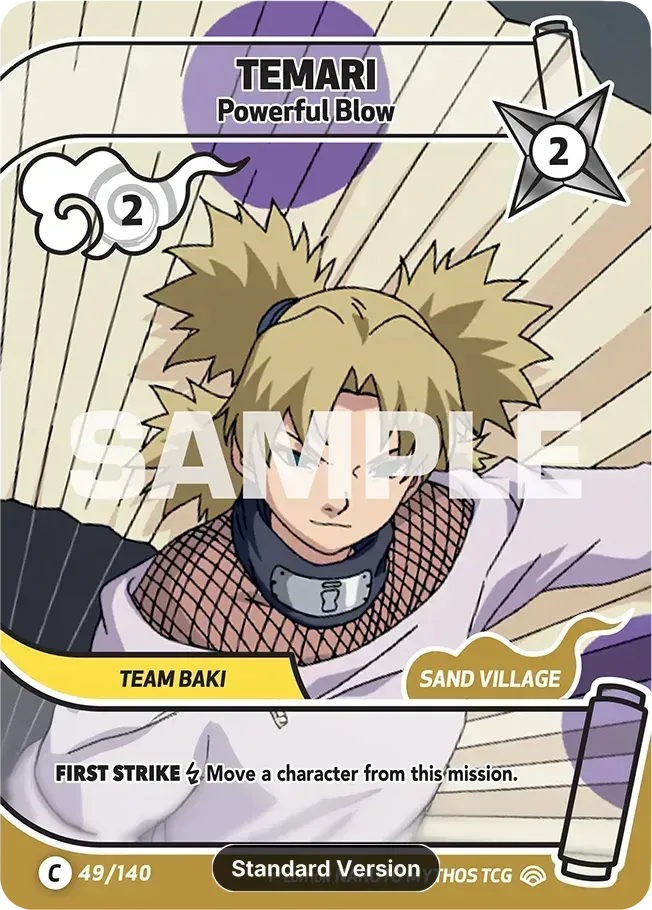 Temari - Powerful Blow — Shinobi Shiren — Naruto Mythos TCG