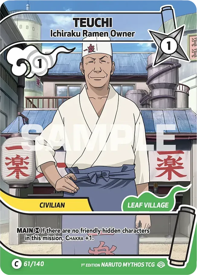 Teuchi - Ichiraku Ramen Owner — Shinobi Shiren — Naruto Mythos TCG