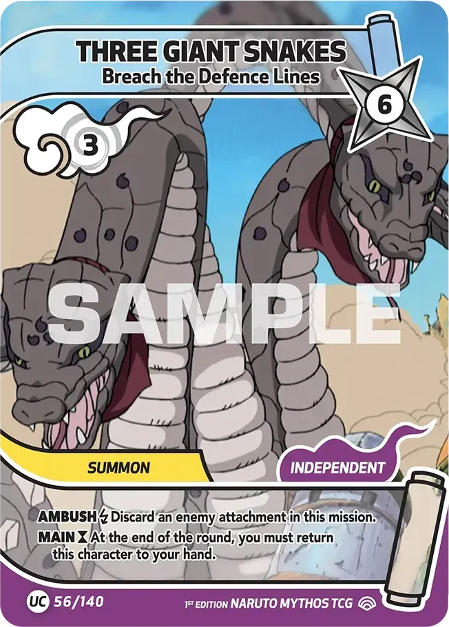 Three Giant Snakes - Breach the Defence Lines from Shinobi Shiren - Naruto Mythos TCG