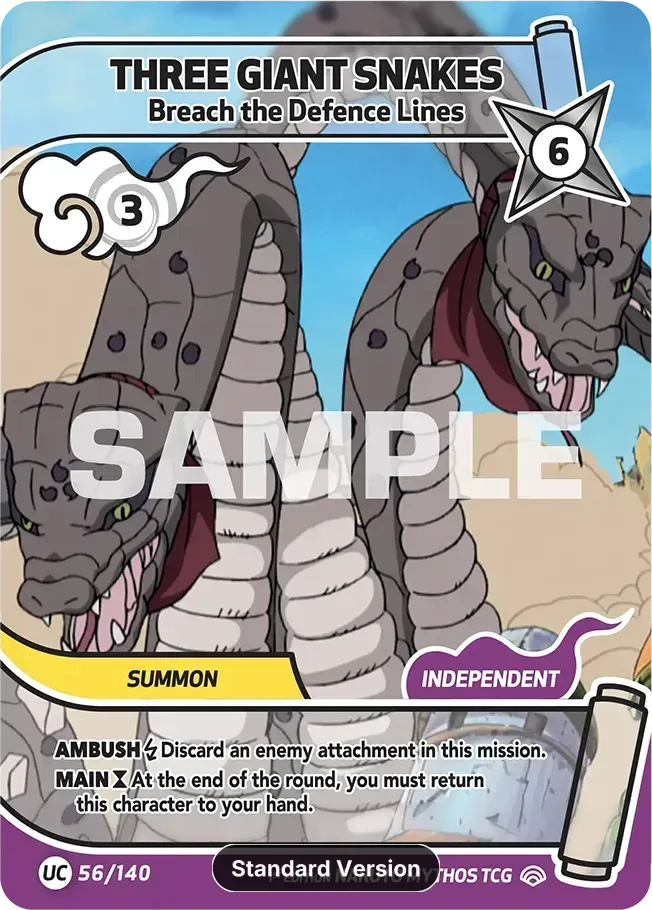 Three Giant Snakes - Breach the Defence Lines from Shinobi Shiren - Naruto Mythos TCG