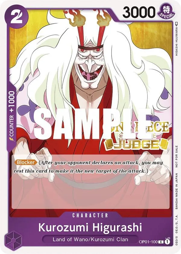 Kurozumi Higurashi (Judge) — One Piece Promotion Cards — One Piece Card Game