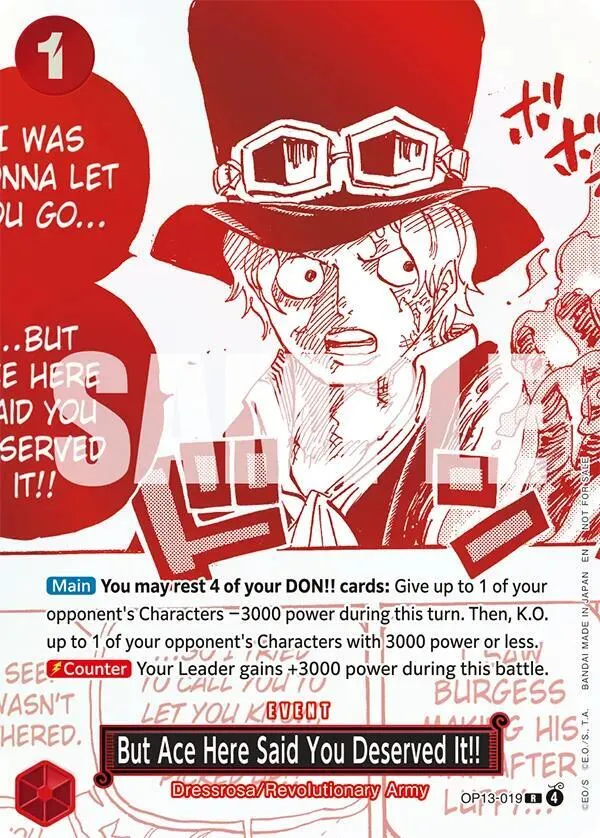 But Ace Here Said You Deserved It!! (3rd Anniversary Treasure Campaign Pack) — One Piece Promotion Cards — One Piece Card Game