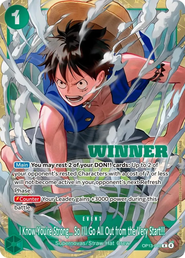 I Know You're Strong... So I'll Go All Out from the Very Start!!! (Winner Pack 2026 Vol. 4) — One Piece Promotion Cards — One Piece Card Game