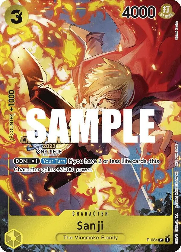 Sanji (CS 2023 Event Pack) — One Piece Promotion Cards — One Piece Card Game