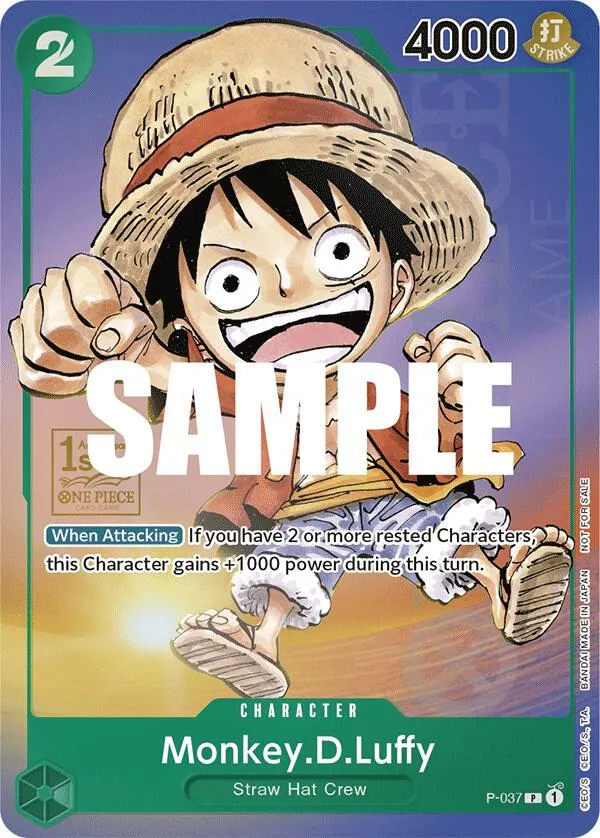 Monkey.D.Luffy (037) (1st Anniversary Tournament) — One Piece Promotion Cards — One Piece Card Game