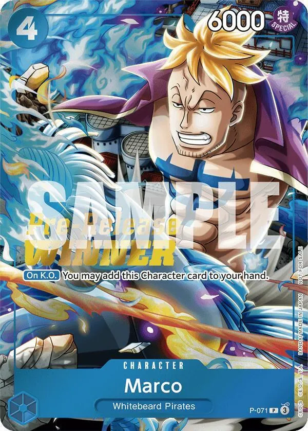 Marco (Two Legends Pre-Release Winner) — One Piece Promotion Cards — One Piece Card Game