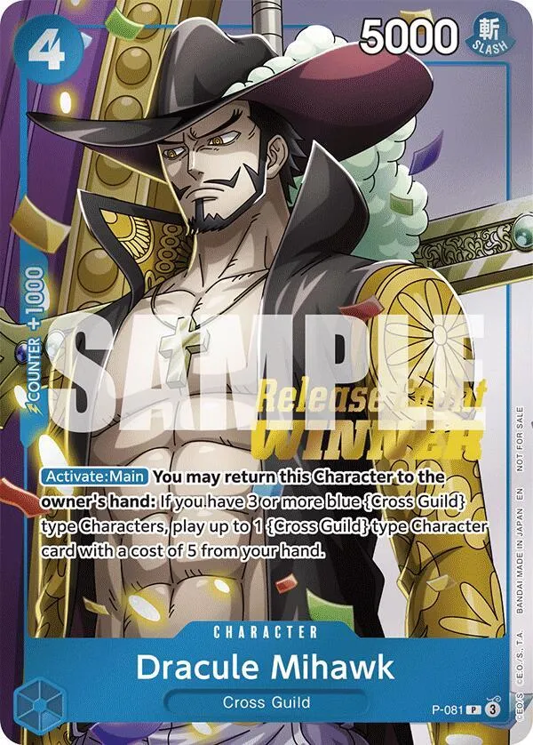 Dracule Mihawk (OP11 Release Event Winner) — One Piece Promotion Cards — One Piece Card Game