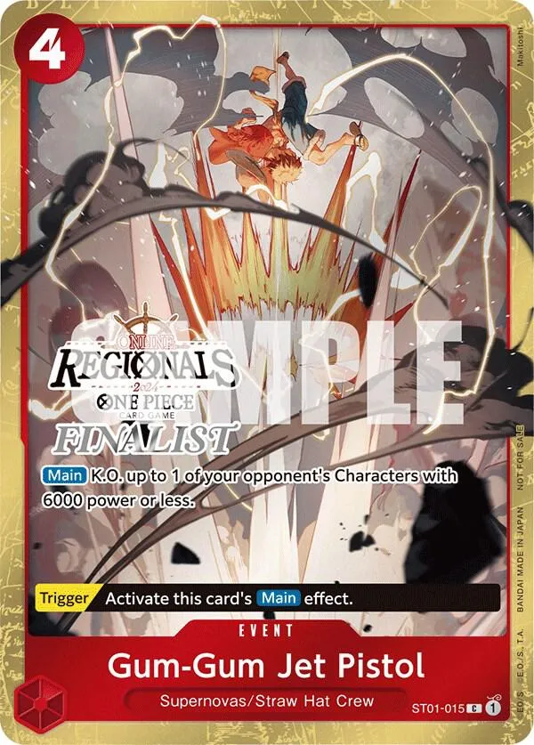 Gum-Gum Jet Pistol (Online Regional 2024) [Finalist] — One Piece Promotion Cards — One Piece Card Game