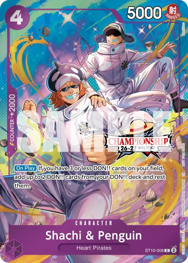 Shachi & Penguin (CS 26-27 Celebration Pack) — One Piece Promotion Cards — One Piece Card Game