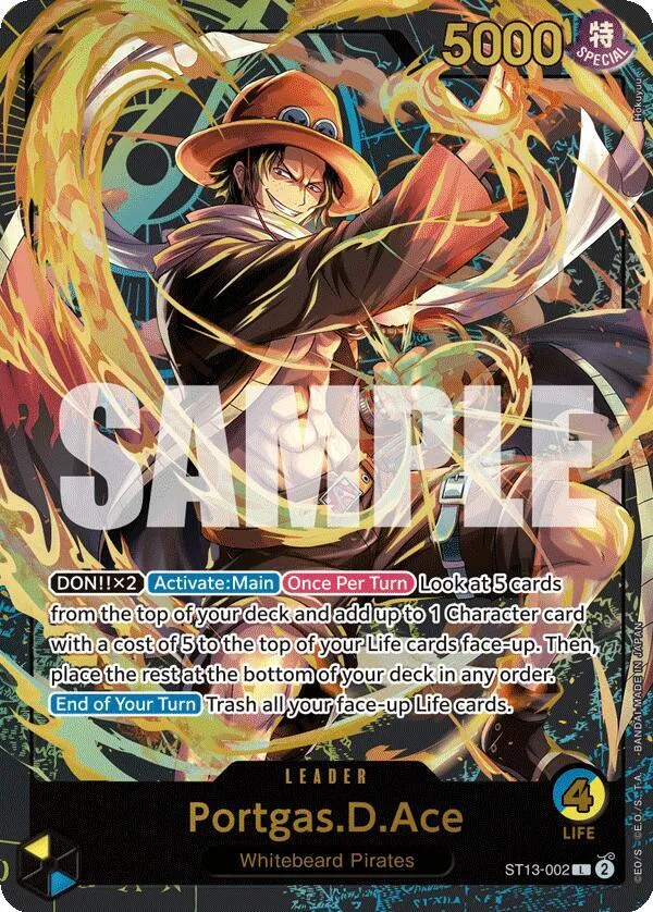 Portgas.D.Ace (Premium Card Collection -Leader Collection-) — One Piece Promotion Cards — One Piece Card Game