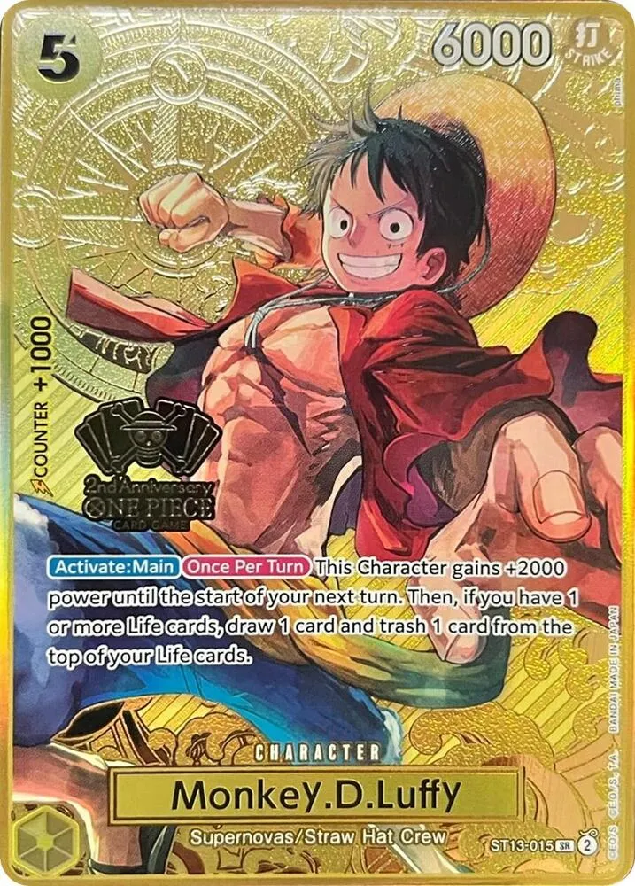 Monkey.D.Luffy (One Piece Japanese Version 2nd Anniversary Set) — One Piece Promotion Cards — One Piece Card Game