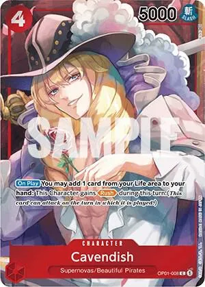 Cavendish (Box Topper) — Romance Dawn — One Piece Card Game