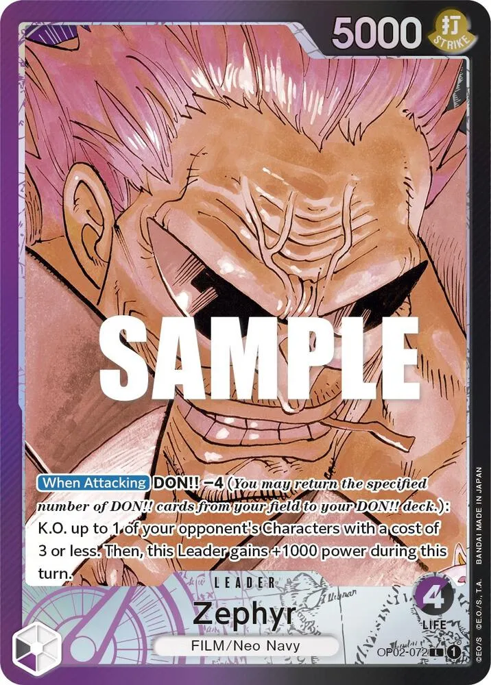 Zephyr (Alternate Art) — Paramount War — One Piece Card Game