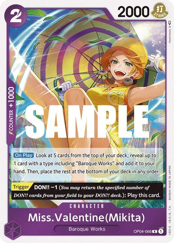 Miss.Valentine(Mikita) — Kingdoms of Intrigue — One Piece Card Game