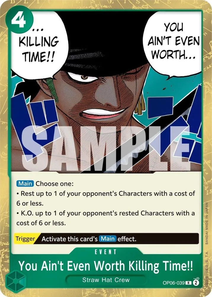 You Ain't Even Worth Killing Time!! — Wings of the Captain — One Piece Card Game
