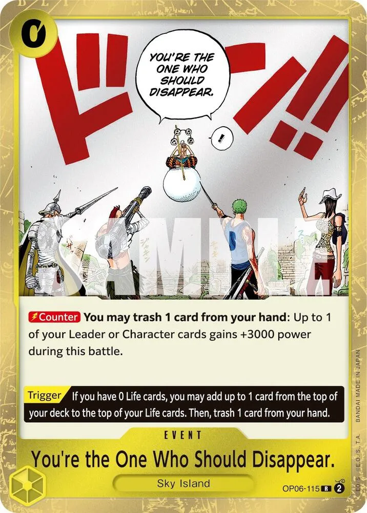 You're the One Who Should Disappear — Wings of the Captain — One Piece Card Game