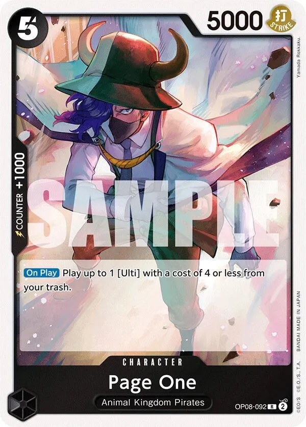 Page One — Two Legends — One Piece Card Game