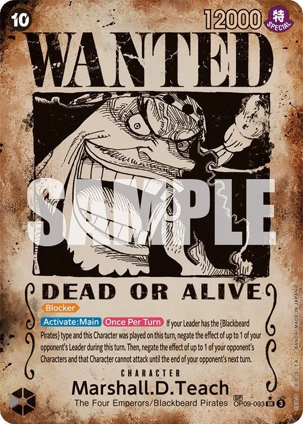 Marshall.D.Teach (093) (Wanted Poster) — Emperors in the New World — One Piece Card Game